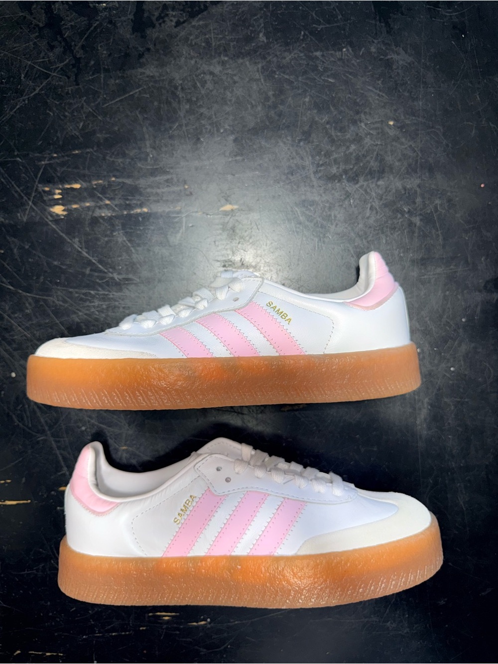 Adidas Samba Women's White Pink Gum Sole Sneakers New w/o Tags or box - Picture 2 of 7